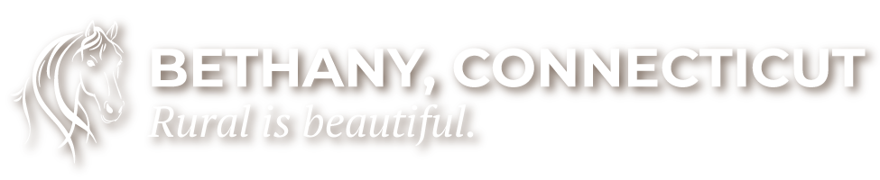 logo of a horse that reads: Bethany, Connecticut. Rural is beautiful.